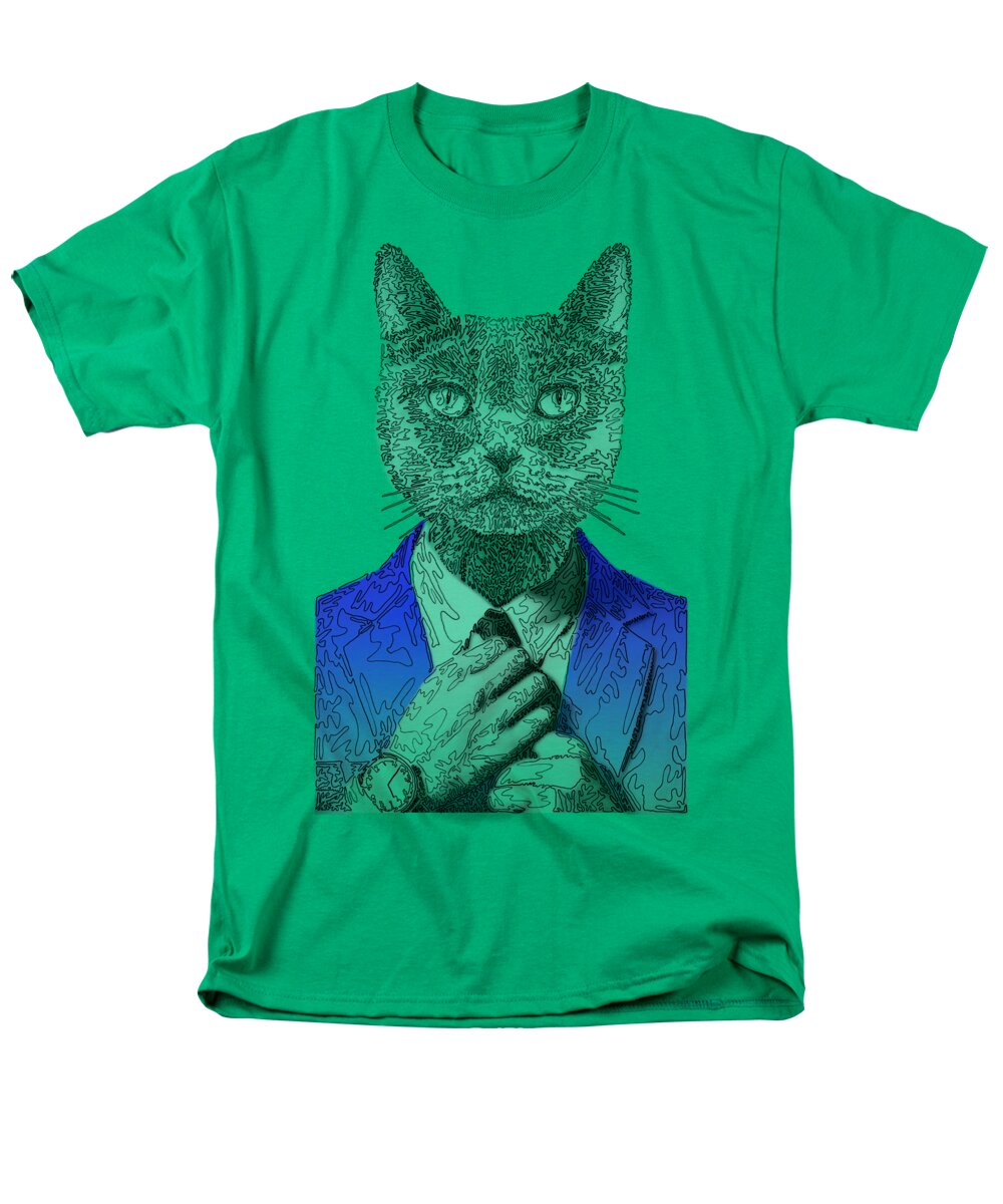BLUE Cool Cat - Men's T-Shirt  (Regular Fit)