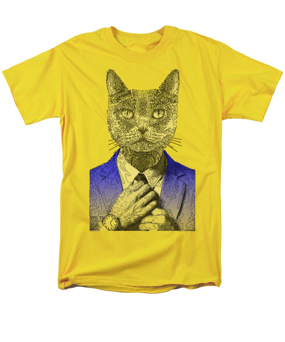 BLUE Cool Cat - Men's T-Shirt  (Regular Fit)