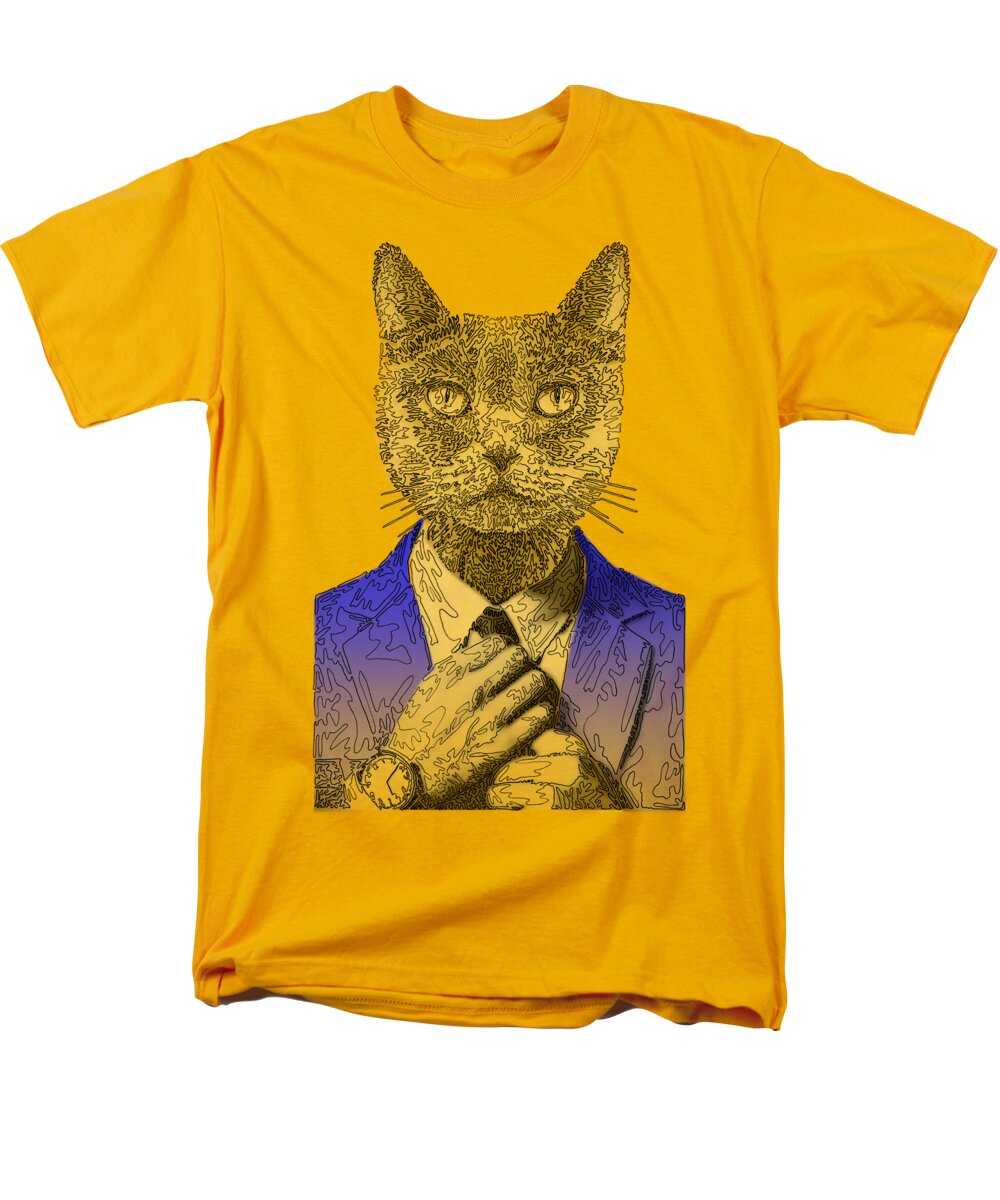BLUE Cool Cat - Men's T-Shirt  (Regular Fit)