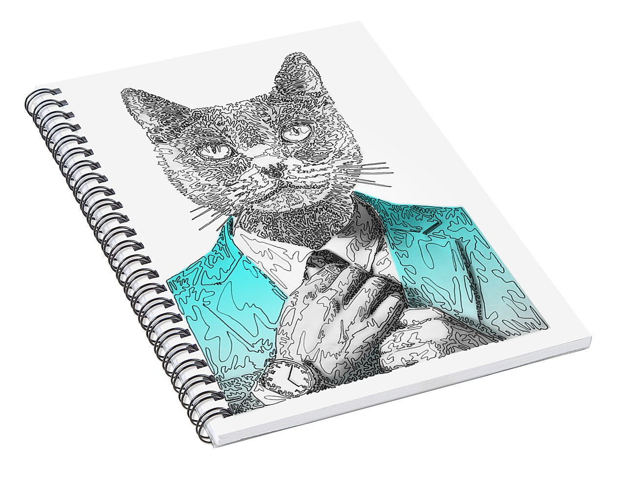 CYAN Cool Cat - Spiral Notebook