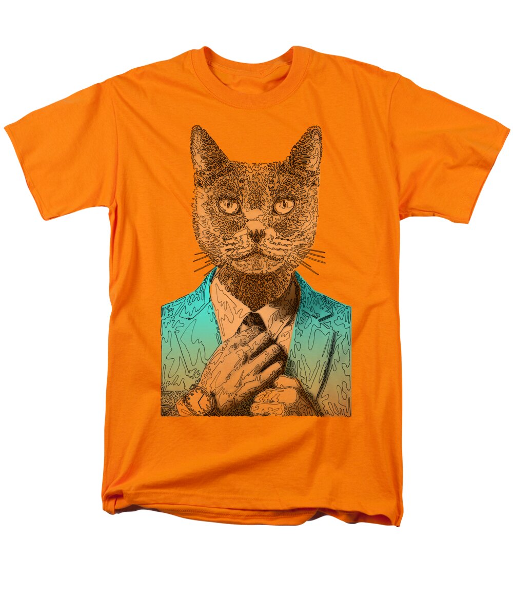 CYAN Cool Cat - Men's T-Shirt  (Regular Fit)