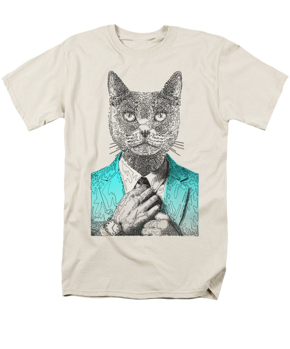 CYAN Cool Cat - Men's T-Shirt  (Regular Fit)