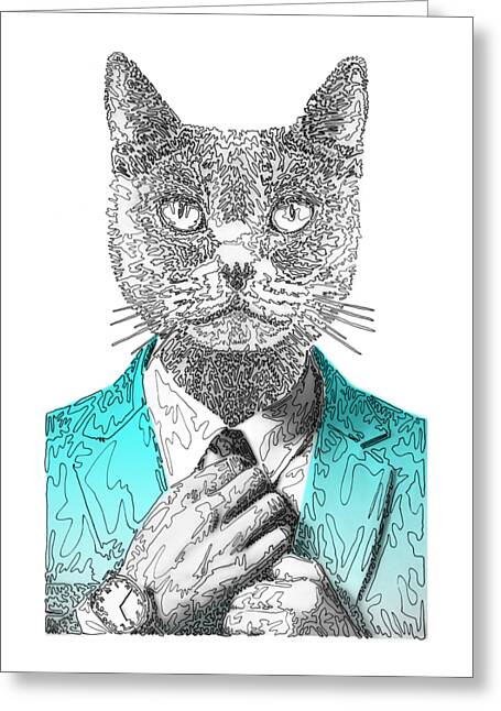 CYAN Cool Cat - Greeting Card