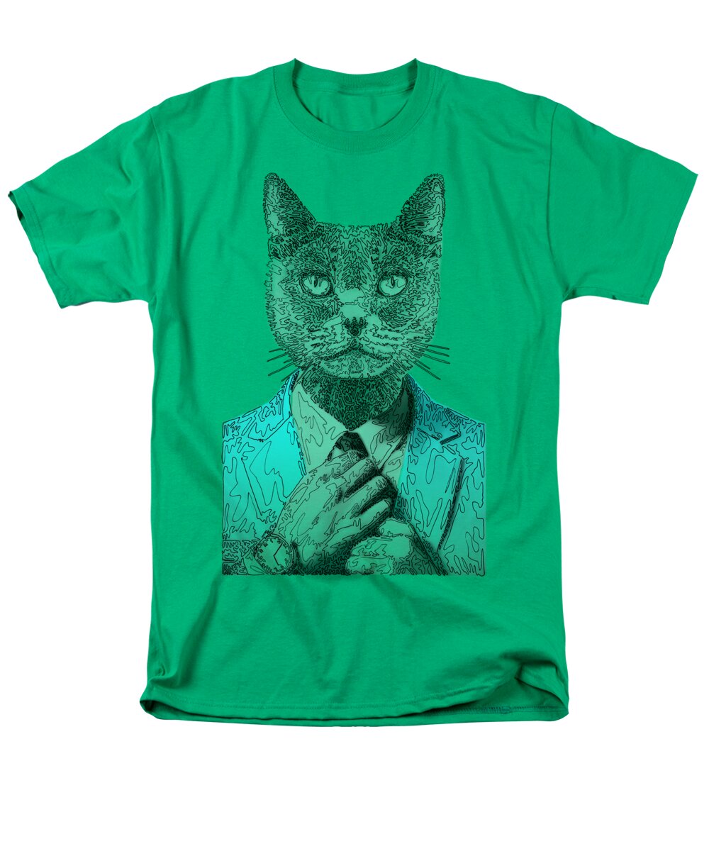 CYAN Cool Cat - Men's T-Shirt  (Regular Fit)