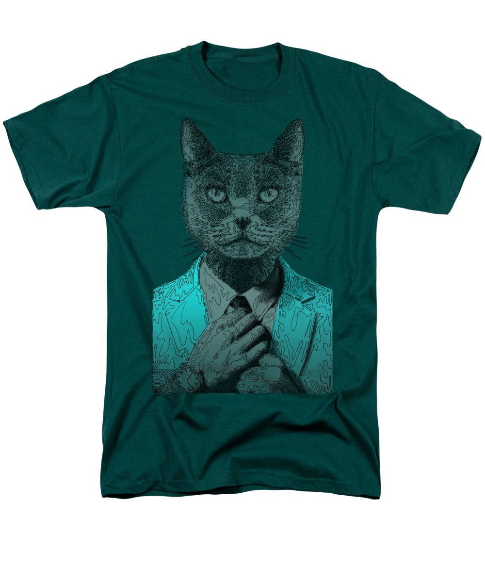 CYAN Cool Cat - Men's T-Shirt  (Regular Fit)