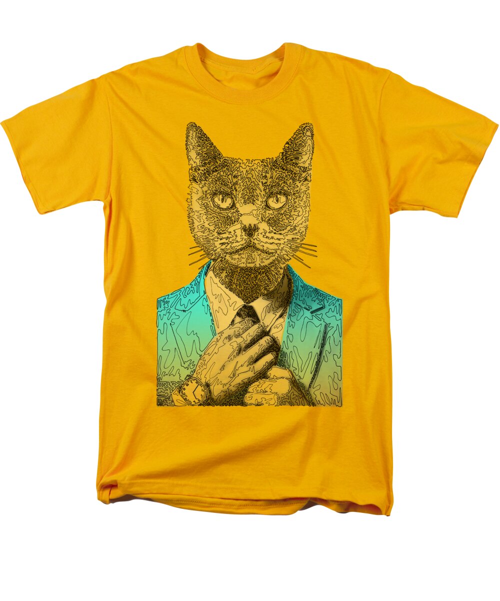 CYAN Cool Cat - Men's T-Shirt  (Regular Fit)