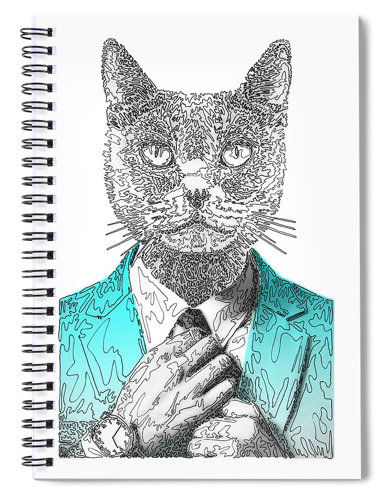 CYAN Cool Cat - Spiral Notebook