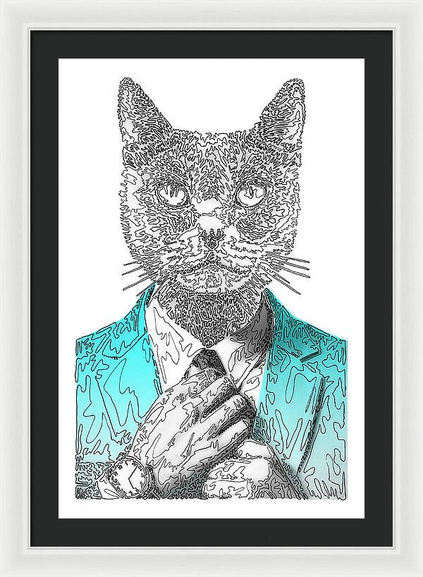 CYAN Cool Cat - Framed Print