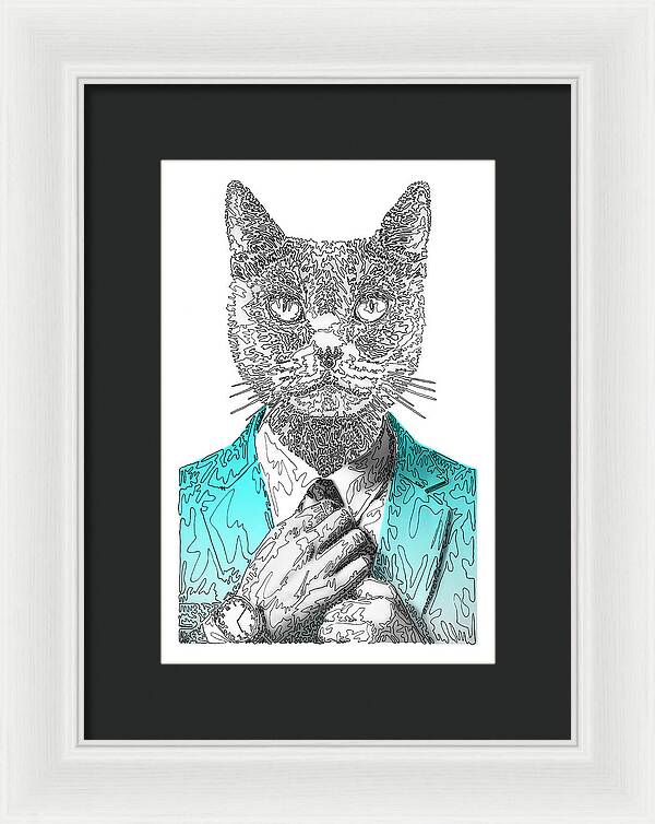 CYAN Cool Cat - Framed Print