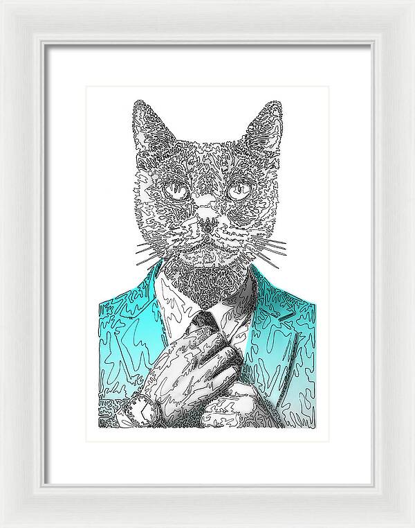 CYAN Cool Cat - Framed Print