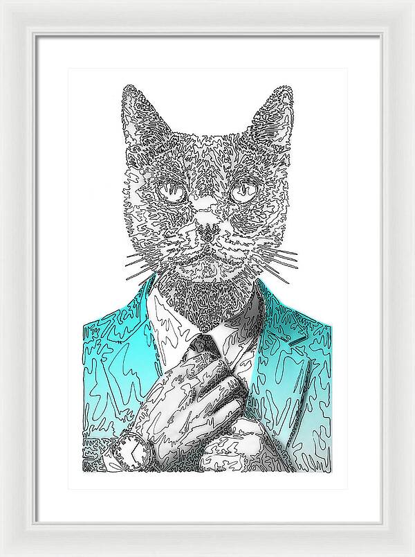 CYAN Cool Cat - Framed Print
