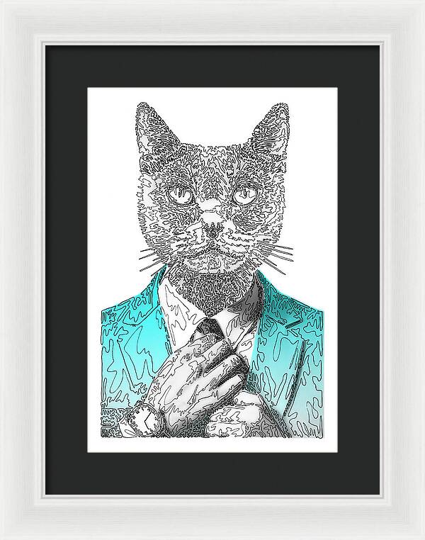 CYAN Cool Cat - Framed Print