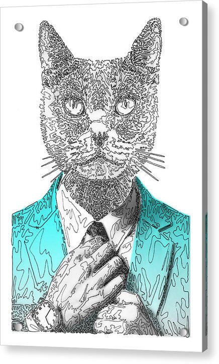 CYAN Cool Cat - Acrylic Print