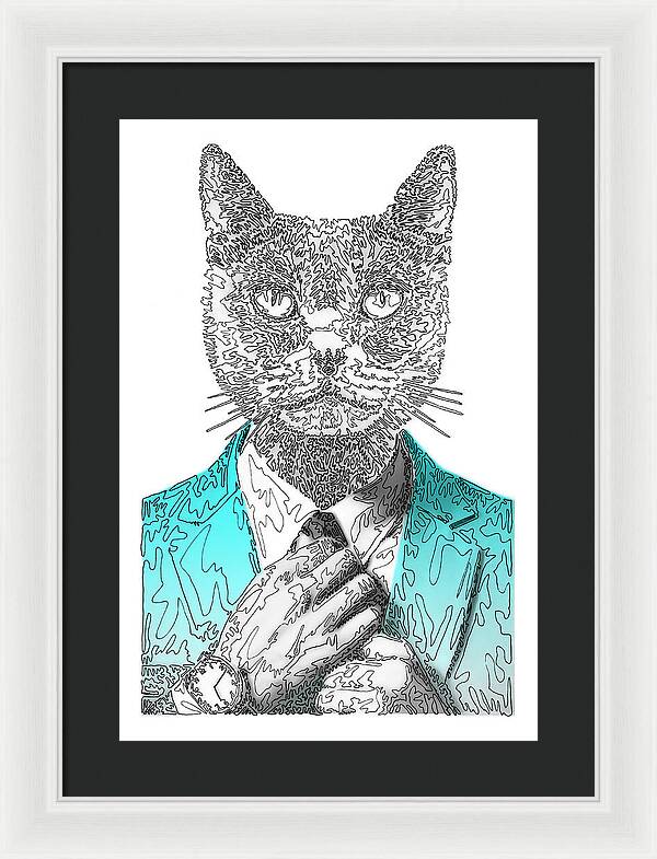 CYAN Cool Cat - Framed Print