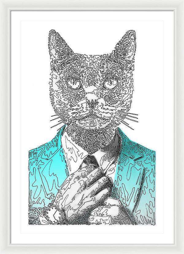 CYAN Cool Cat - Framed Print
