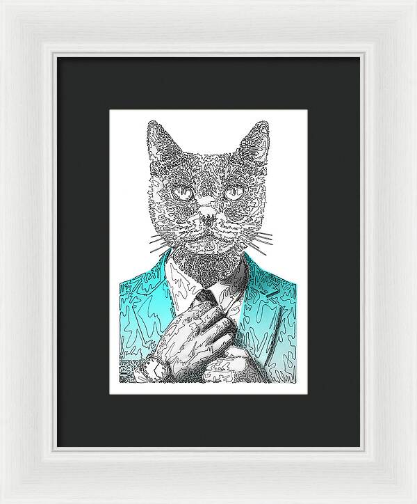 CYAN Cool Cat - Framed Print