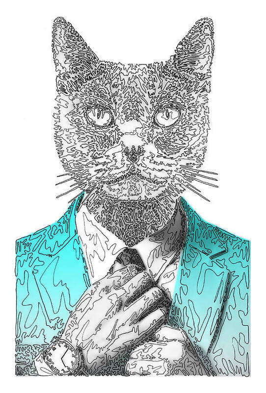 CYAN Cool Cat - Art Print