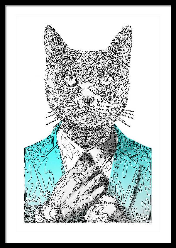 CYAN Cool Cat - Framed Print