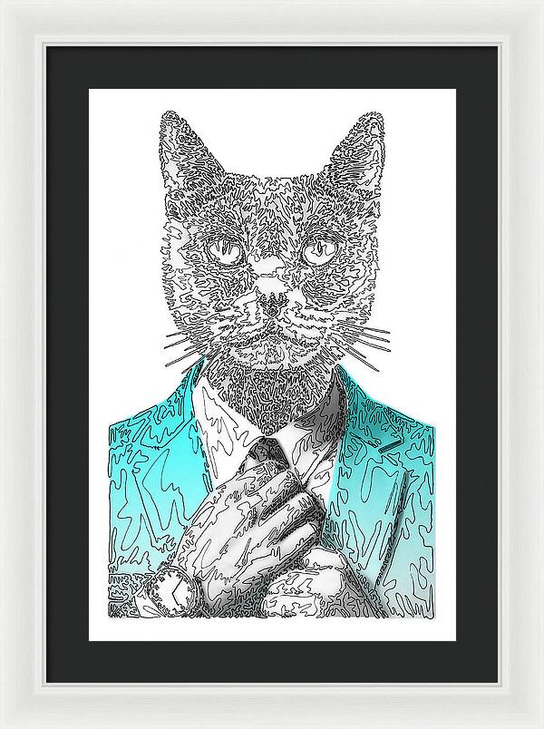CYAN Cool Cat - Framed Print