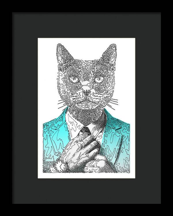 CYAN Cool Cat - Framed Print