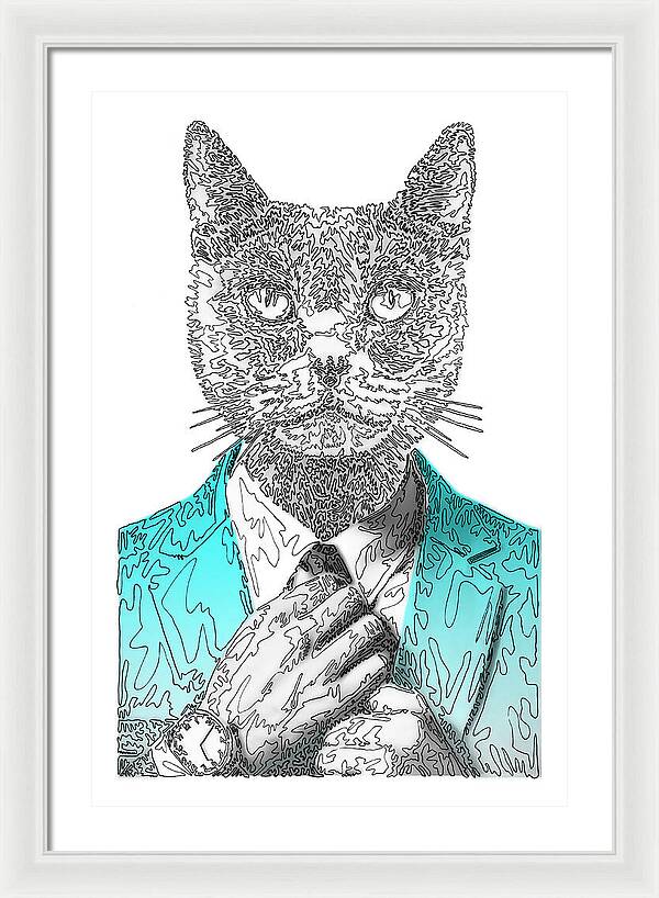 CYAN Cool Cat - Framed Print