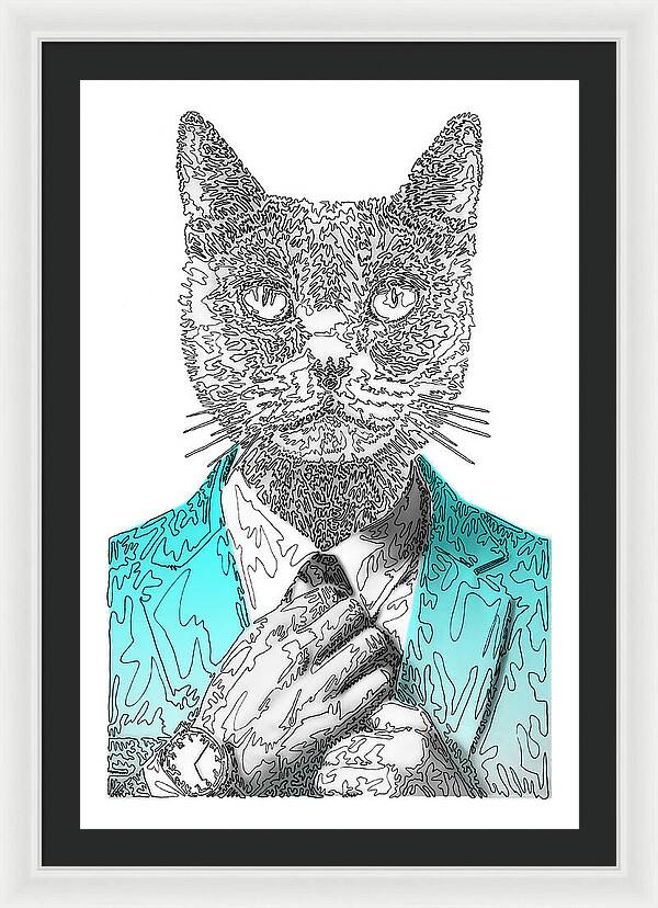 CYAN Cool Cat - Framed Print