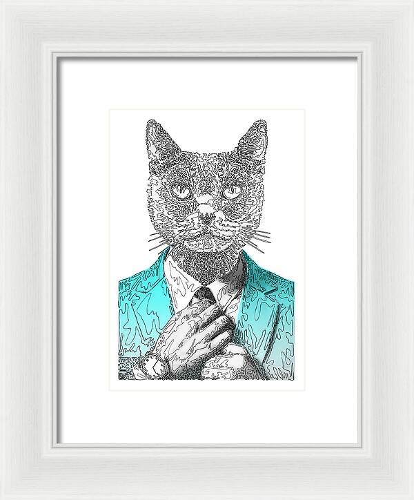 CYAN Cool Cat - Framed Print