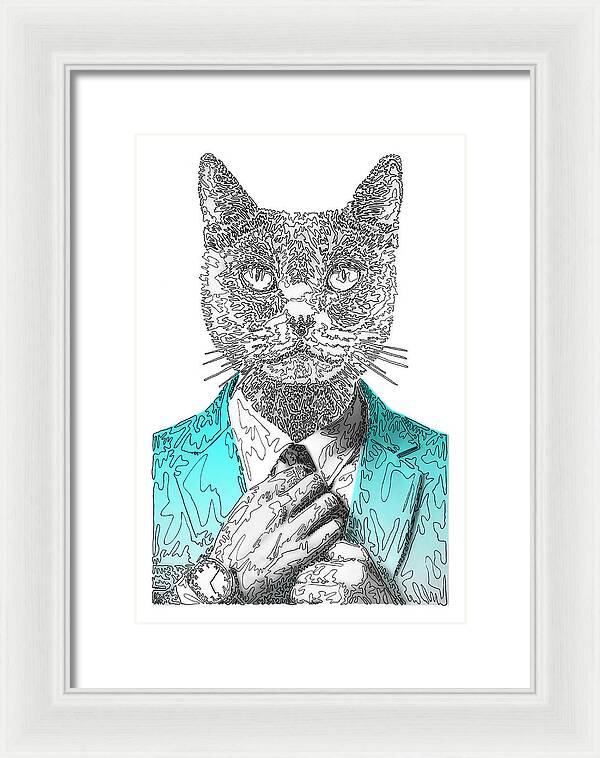 CYAN Cool Cat - Framed Print