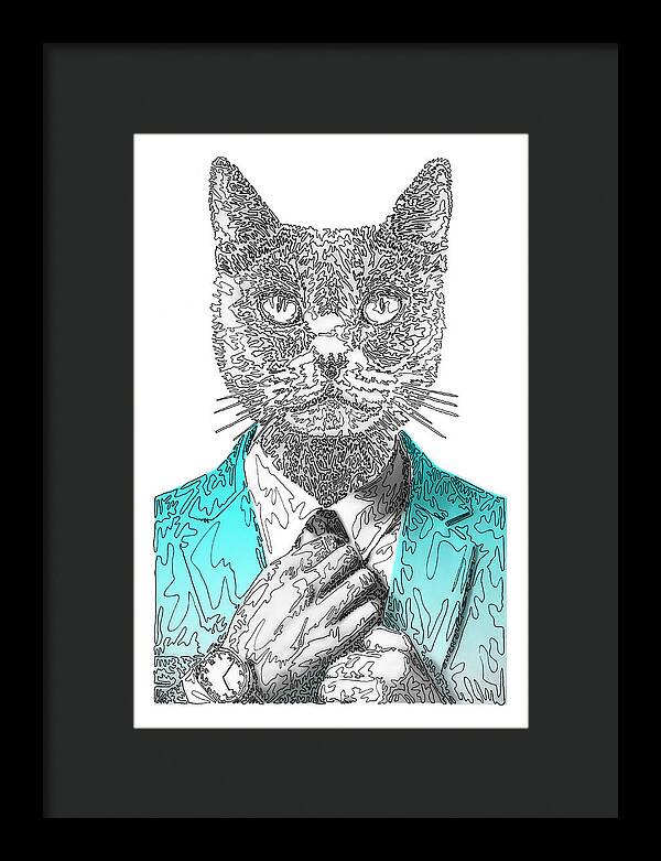 CYAN Cool Cat - Framed Print