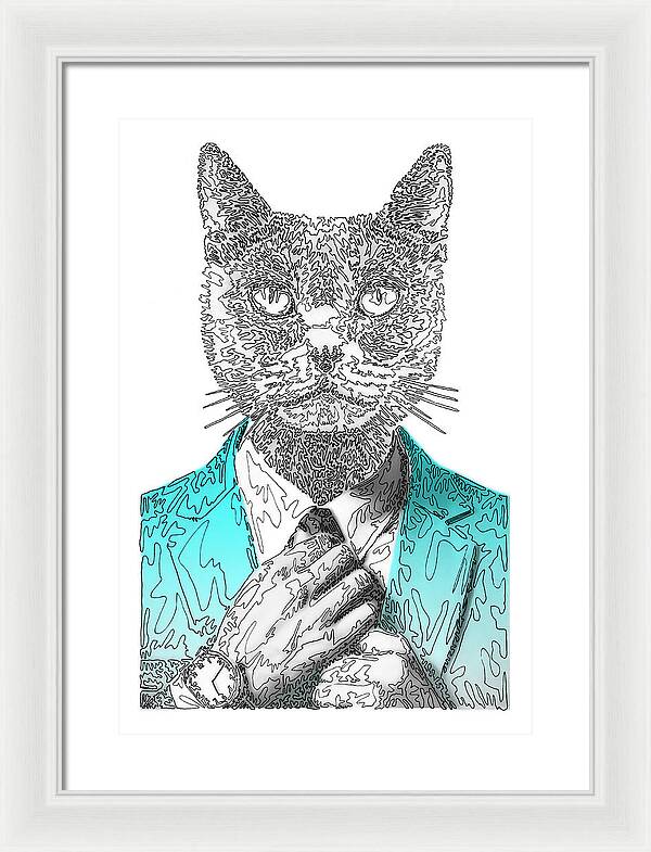 CYAN Cool Cat - Framed Print