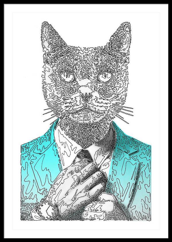 CYAN Cool Cat - Framed Print