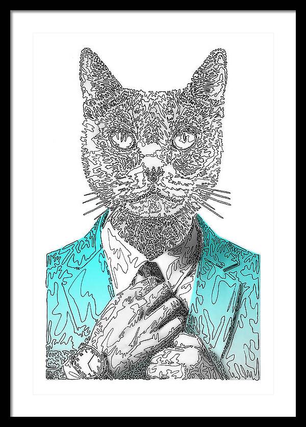 CYAN Cool Cat - Framed Print
