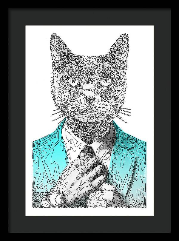 CYAN Cool Cat - Framed Print