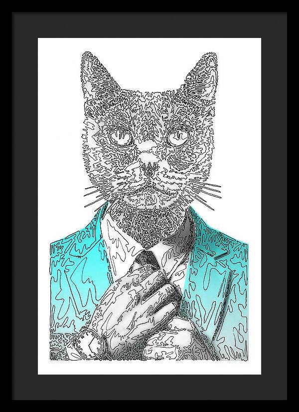 CYAN Cool Cat - Framed Print