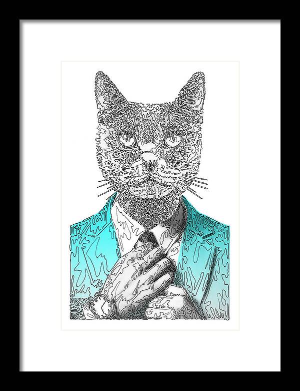 CYAN Cool Cat - Framed Print