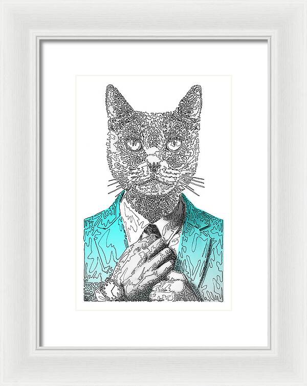 CYAN Cool Cat - Framed Print