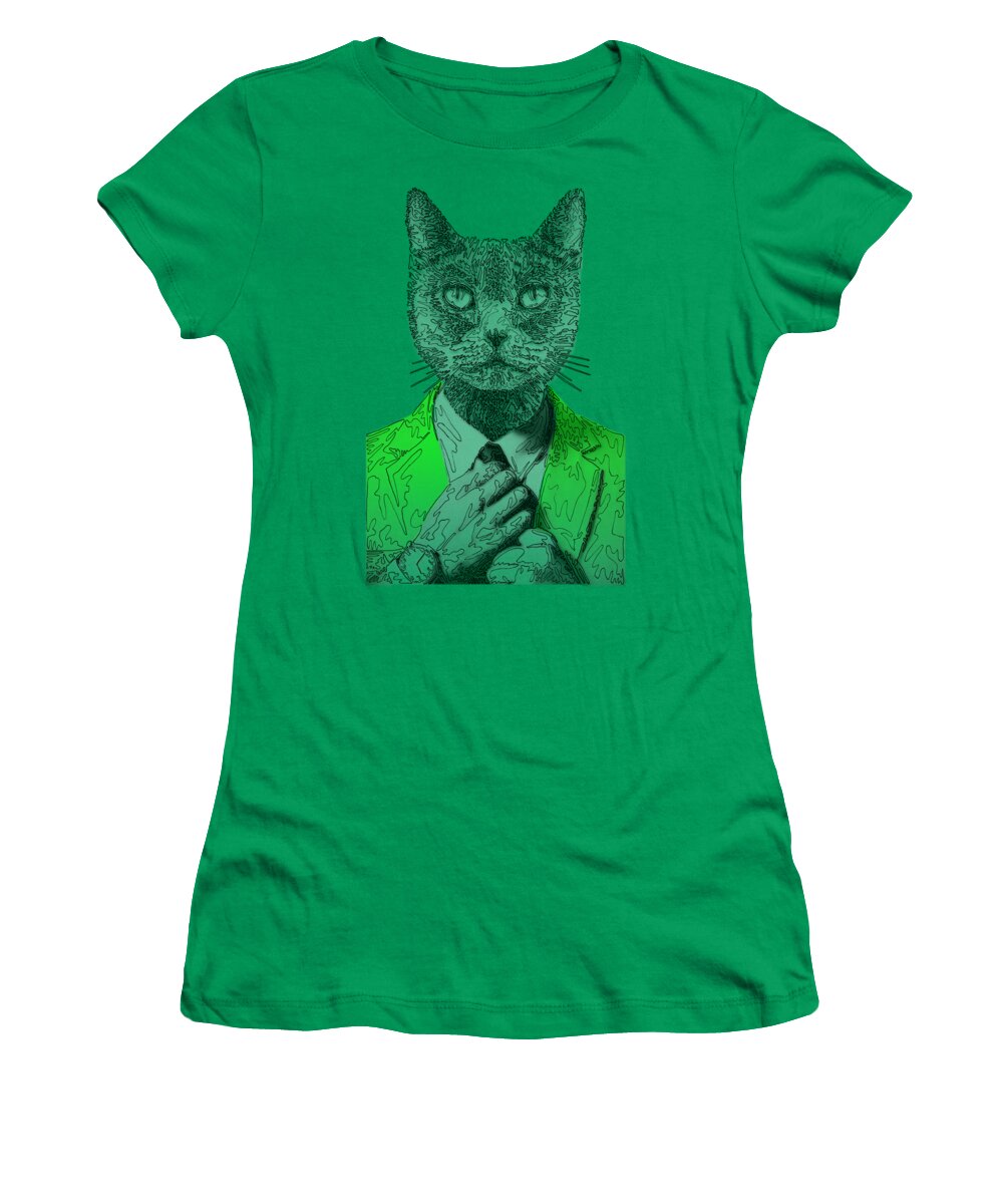 GREEN Cool Cat - Women's T-Shirt