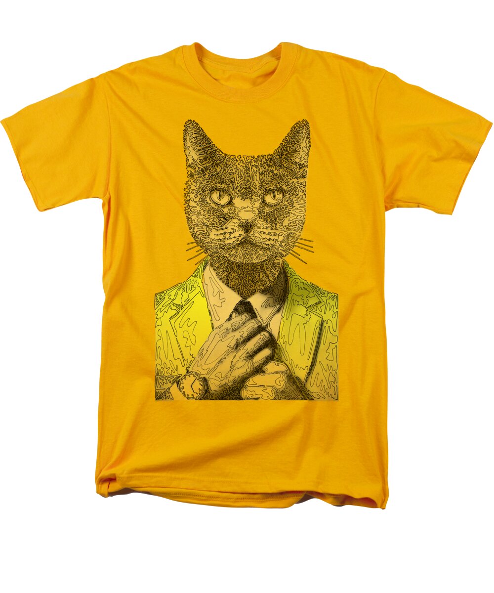 YELLOW Cool Cat - Men's T-Shirt  (Regular Fit)