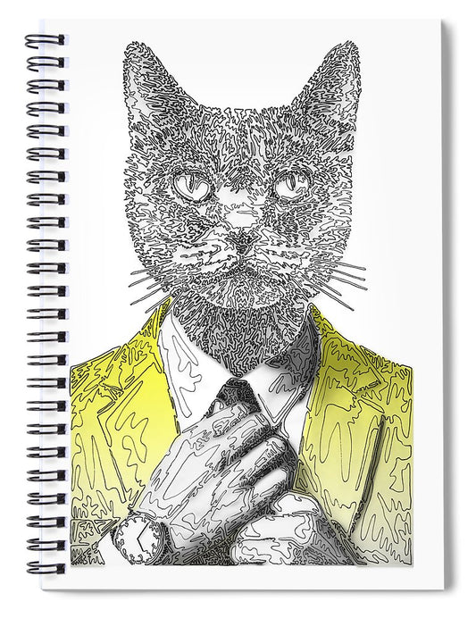 YELLOW Cool Cat - Spiral Notebook