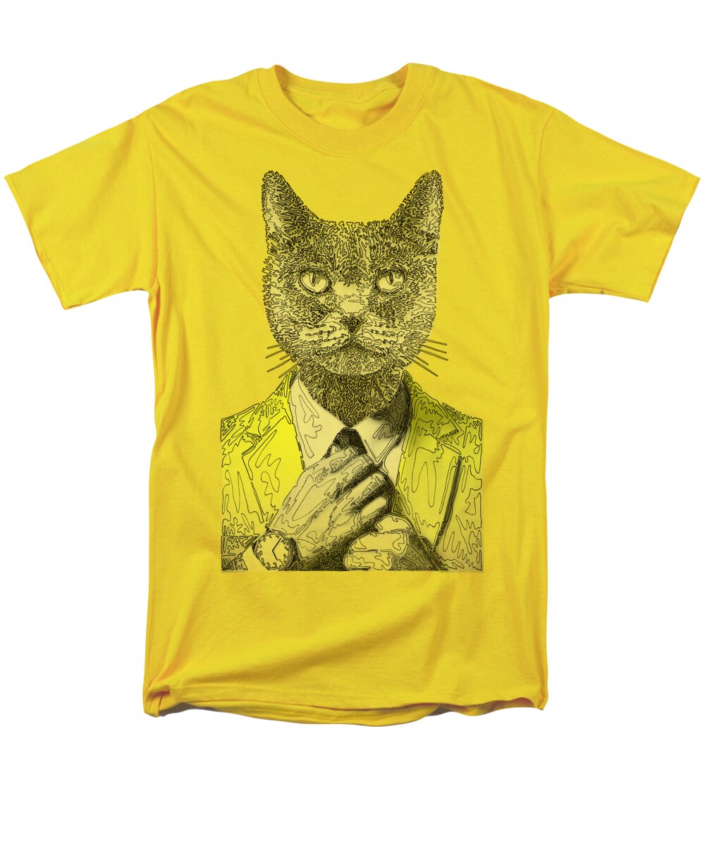 YELLOW Cool Cat - Men's T-Shirt  (Regular Fit)