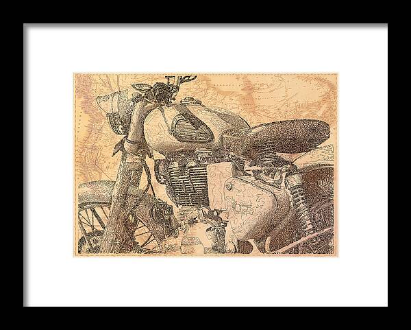Travelogue - Royal Enfield - Framed Print