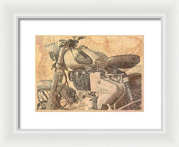 Travelogue - Royal Enfield - Framed Print