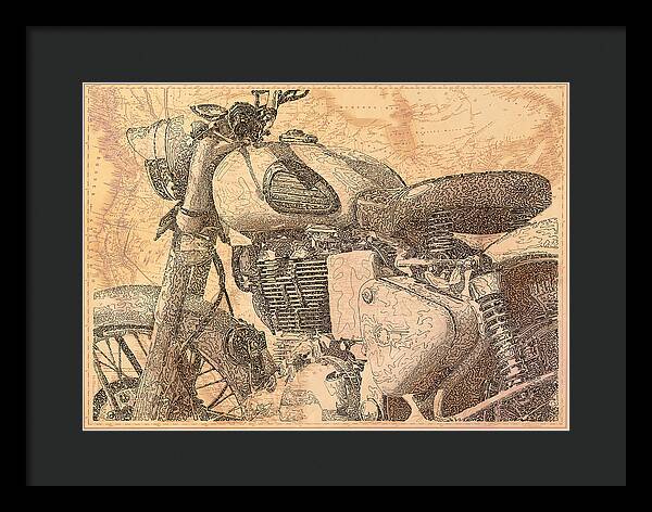 Travelogue - Royal Enfield - Framed Print