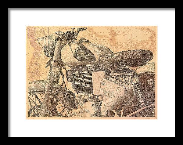 Travelogue - Royal Enfield - Framed Print