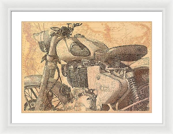 Travelogue - Royal Enfield - Framed Print