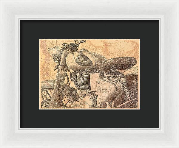 Travelogue - Royal Enfield - Framed Print