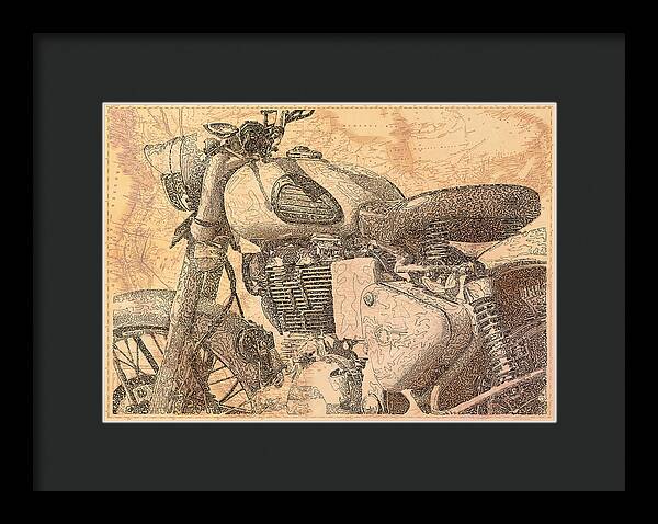 Travelogue - Royal Enfield - Framed Print