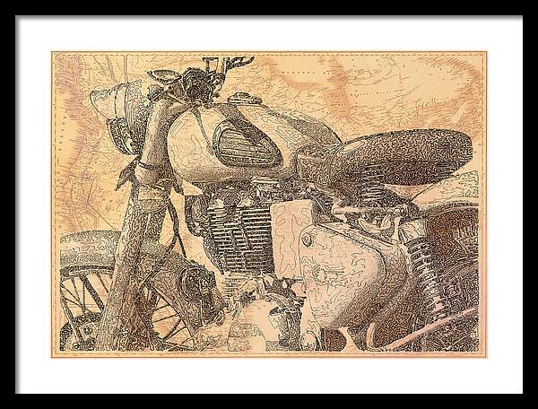 Travelogue - Royal Enfield - Framed Print