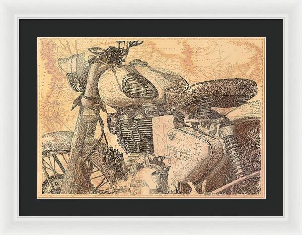 Travelogue - Royal Enfield - Framed Print