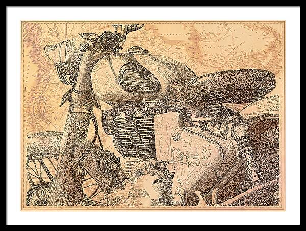 Travelogue - Royal Enfield - Framed Print